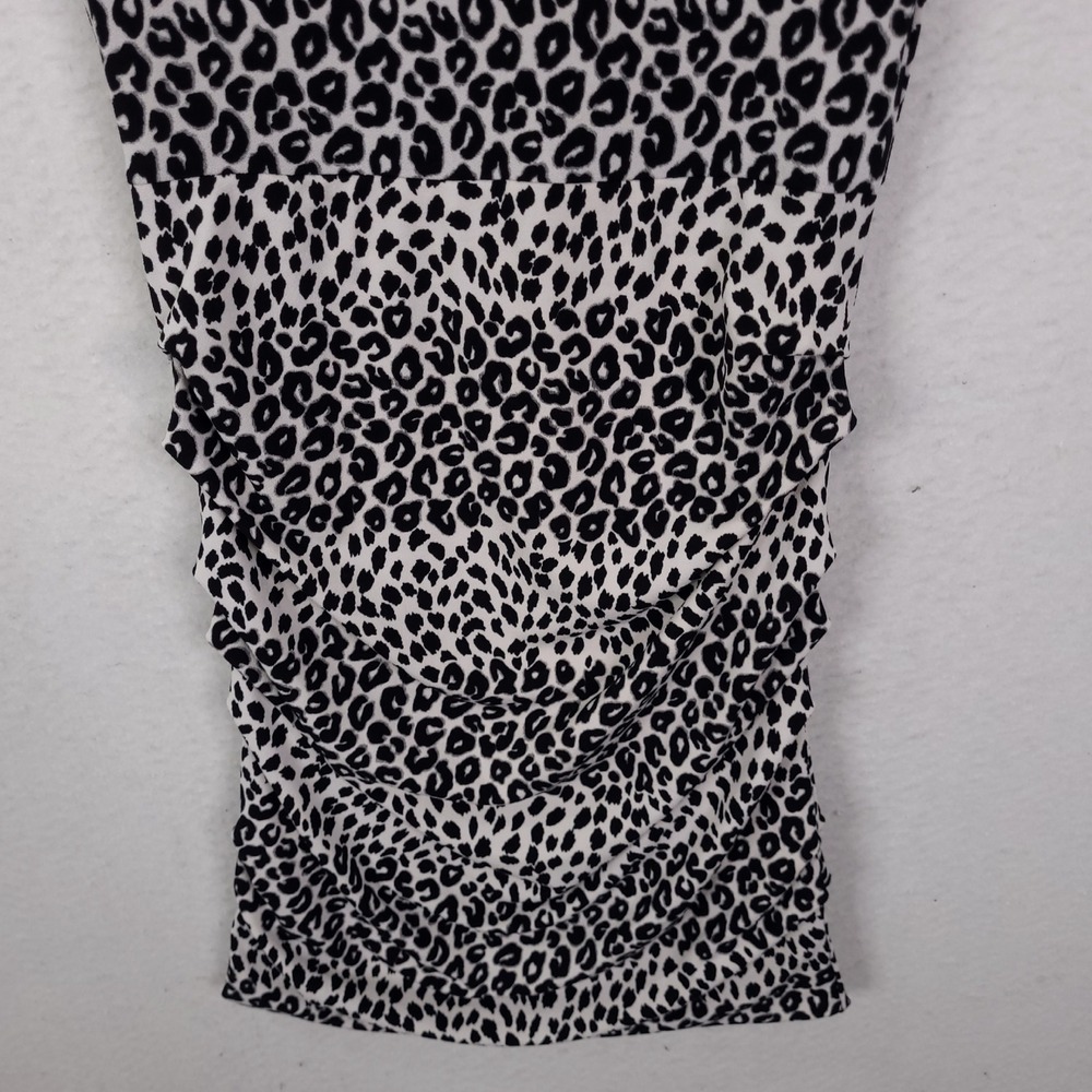 Juicy Couture Leopard Print Ruched Sheath Dress Keyhole Back Size M Y2K - Picture 8 of 12